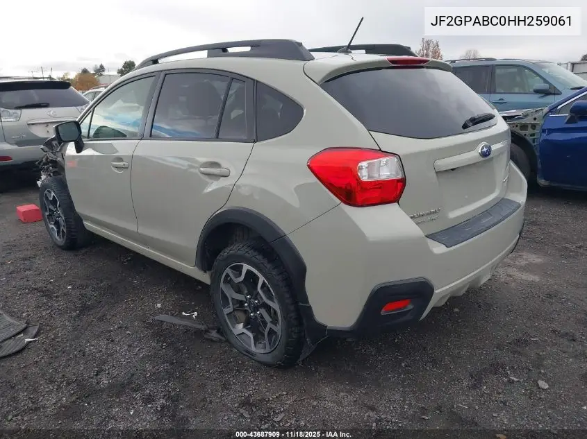 JF2GPABC0HH259061 2017 Subaru Crosstrek 2.0I Premium