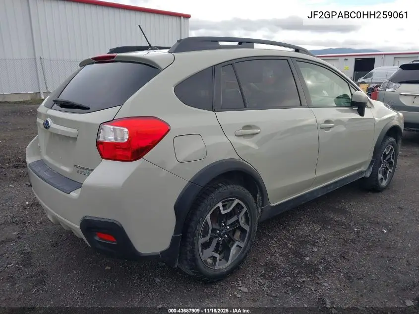 JF2GPABC0HH259061 2017 Subaru Crosstrek 2.0I Premium