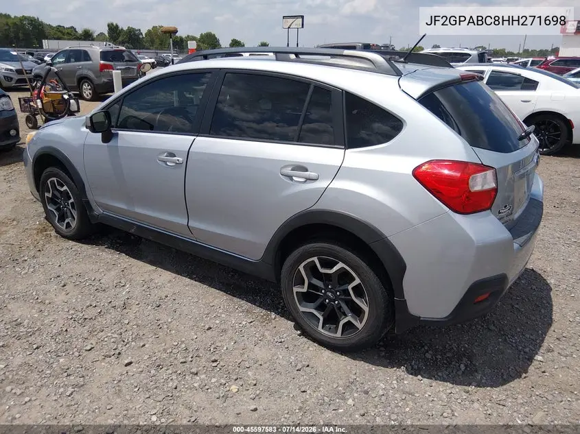 2017 Subaru Crosstrek 2.0I Premium VIN: JF2GPABC8HH271698 Lot: 45597583