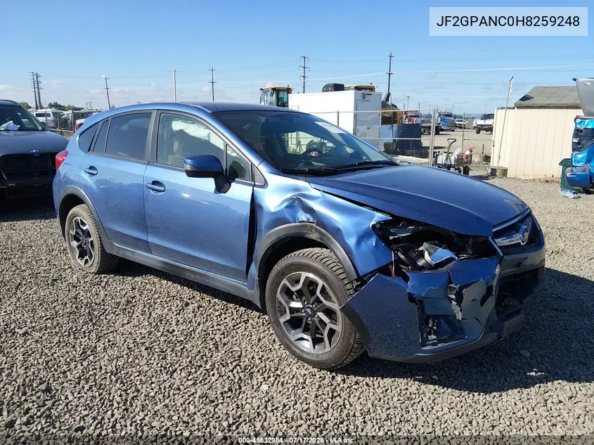 2017 Subaru Crosstrek 2.0I Limited VIN: JF2GPANC0H8259248 Lot: 45632984