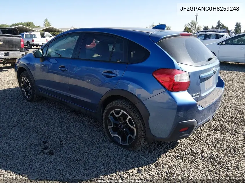 2017 Subaru Crosstrek 2.0I Limited VIN: JF2GPANC0H8259248 Lot: 45632984