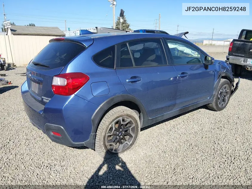2017 Subaru Crosstrek 2.0I Limited VIN: JF2GPANC0H8259248 Lot: 45632984