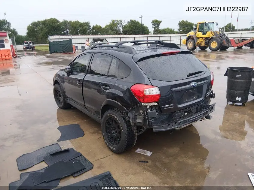 2017 Subaru Crosstrek 2.0I Limited VIN: JF2GPANC7HH222987 Lot: 45639779