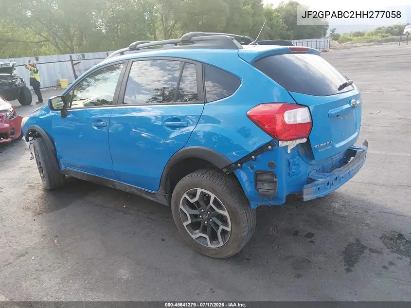 2017 Subaru Crosstrek 2.0I Premium VIN: JF2GPABC2HH277058 Lot: 45641279