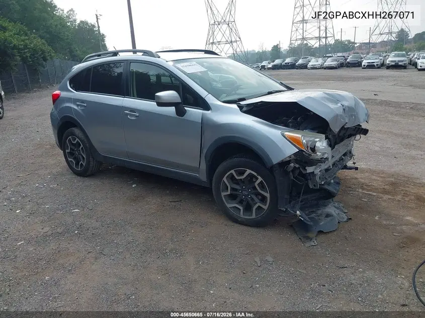 2017 Subaru Crosstrek 2.0I Premium VIN: JF2GPABCXHH267071 Lot: 45650665