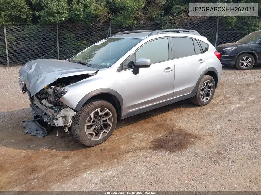 2017 Subaru Crosstrek 2.0I Premium VIN: JF2GPABCXHH267071 Lot: 45650665