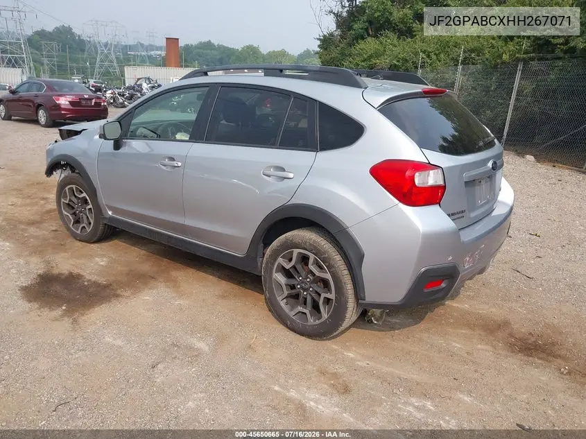 2017 Subaru Crosstrek 2.0I Premium VIN: JF2GPABCXHH267071 Lot: 45650665