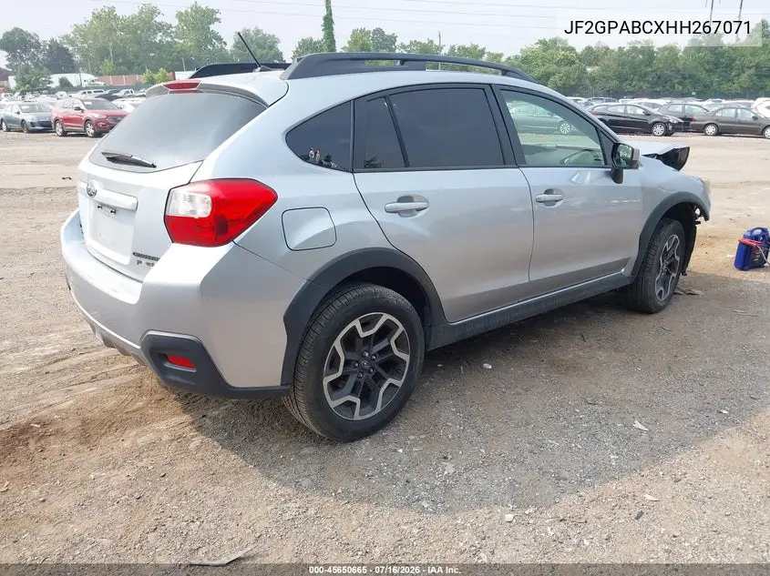 2017 Subaru Crosstrek 2.0I Premium VIN: JF2GPABCXHH267071 Lot: 45650665