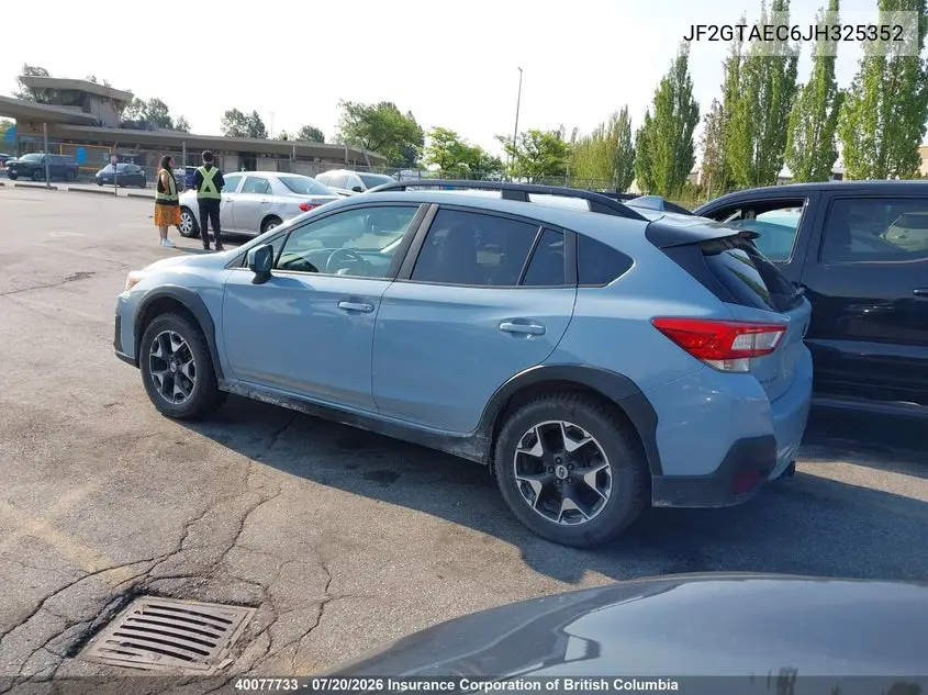 2018 Subaru Crosstrek Premium VIN: JF2GTAEC6JH325352 Lot: 40077733