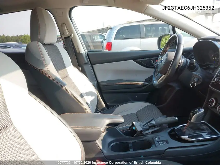 2018 Subaru Crosstrek Premium VIN: JF2GTAEC6JH325352 Lot: 40077733