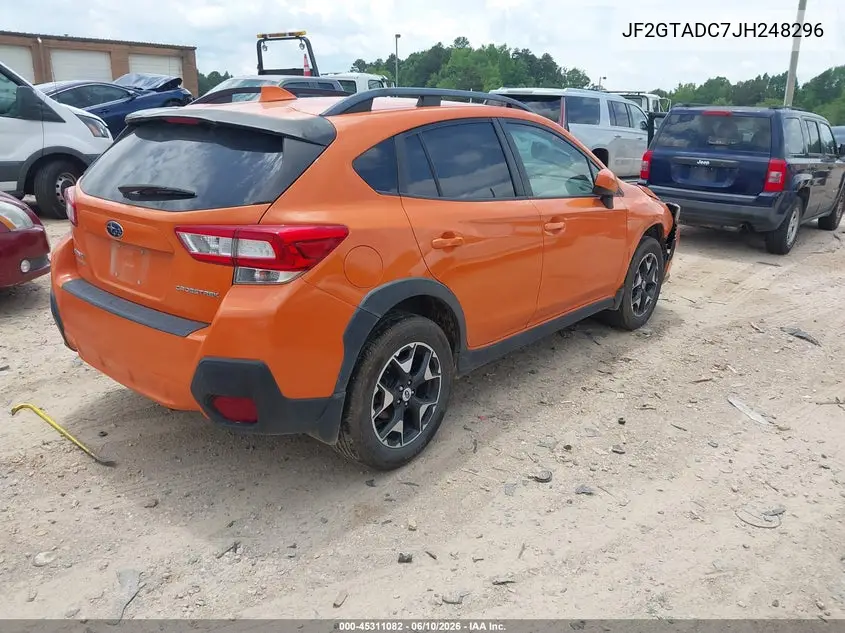 2018 Subaru Crosstrek 2.0I Premium VIN: JF2GTADC7JH248296 Lot: 45311082