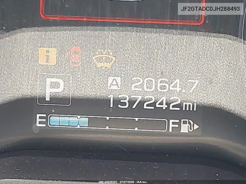 2018 Subaru Crosstrek 2.0I Premium VIN: JF2GTADC0JH288493 Lot: 45559302