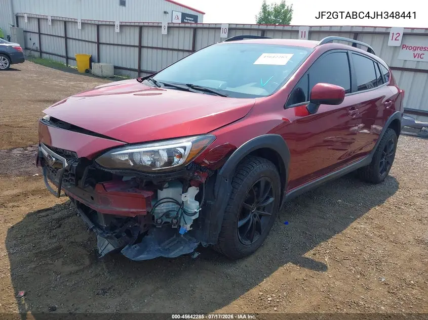2018 Subaru Crosstrek 2.0I Premium VIN: JF2GTABC4JH348441 Lot: 45642285