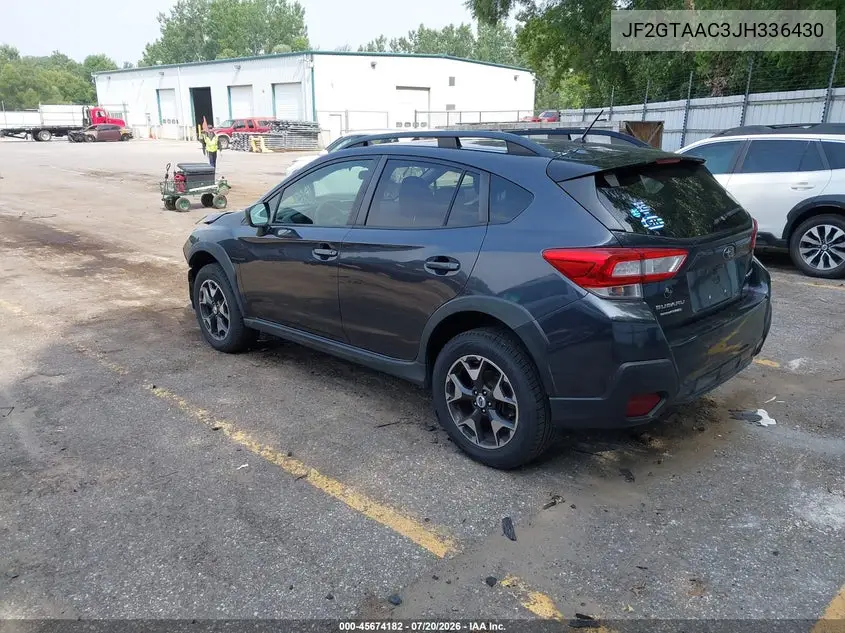 2018 Subaru Crosstrek 2.0I VIN: JF2GTAAC3JH336430 Lot: 45674182