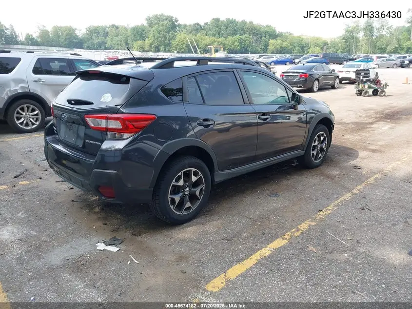 2018 Subaru Crosstrek 2.0I VIN: JF2GTAAC3JH336430 Lot: 45674182