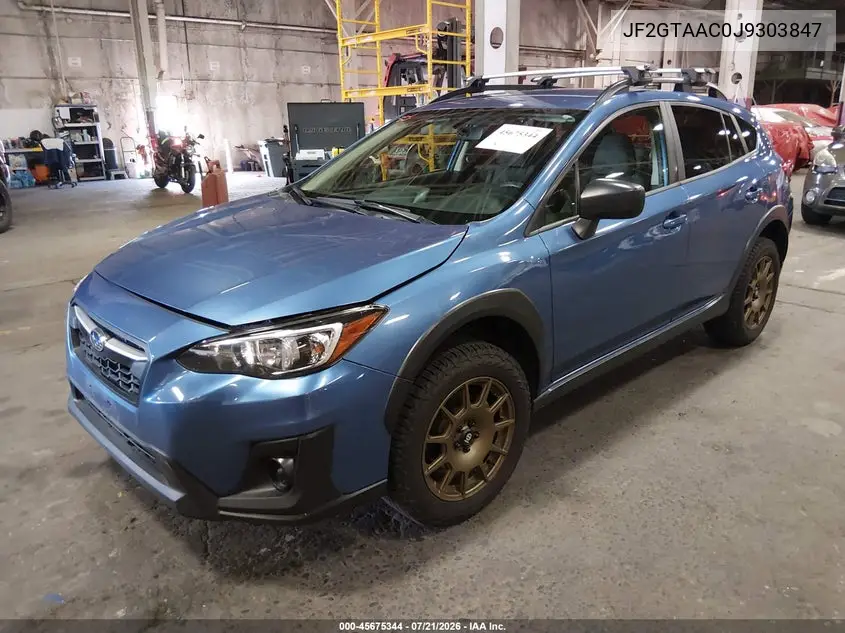 2018 Subaru Crosstrek 2.0I VIN: JF2GTAAC0J9303847 Lot: 45675344