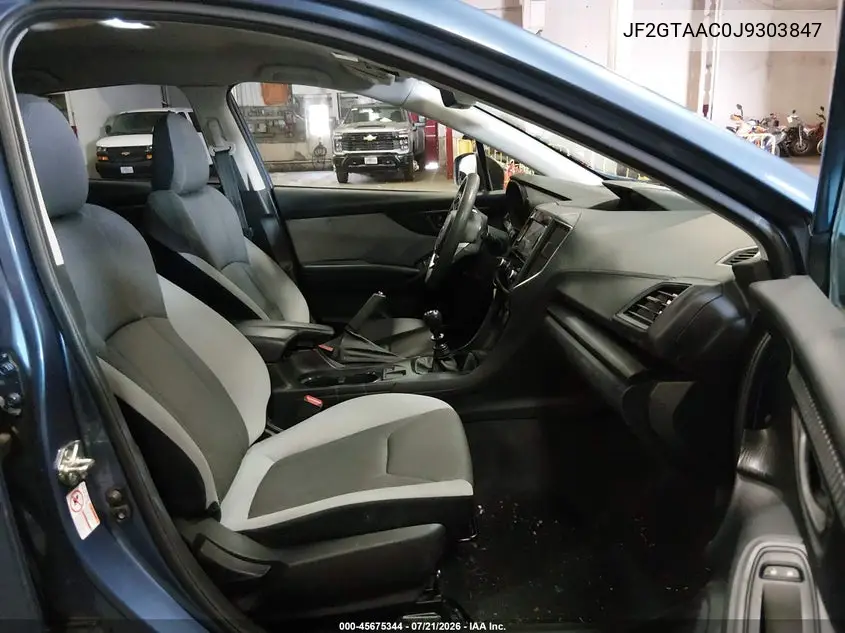2018 Subaru Crosstrek 2.0I VIN: JF2GTAAC0J9303847 Lot: 45675344