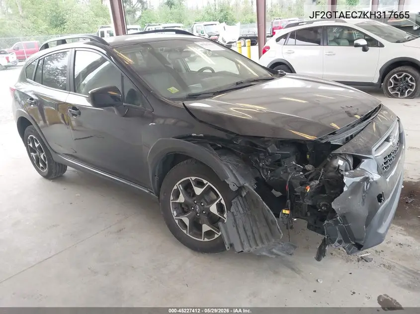 2019 Subaru Crosstrek 2.0I Premium VIN: JF2GTAEC7KH317665 Lot: 45227412