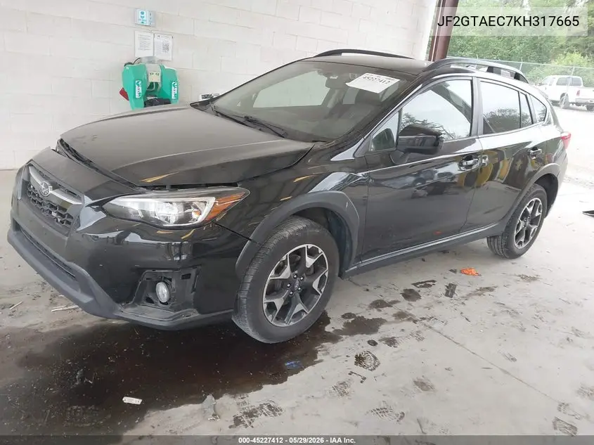 2019 Subaru Crosstrek 2.0I Premium VIN: JF2GTAEC7KH317665 Lot: 45227412