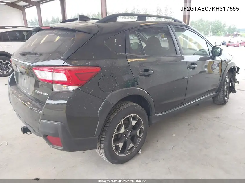 2019 Subaru Crosstrek 2.0I Premium VIN: JF2GTAEC7KH317665 Lot: 45227412