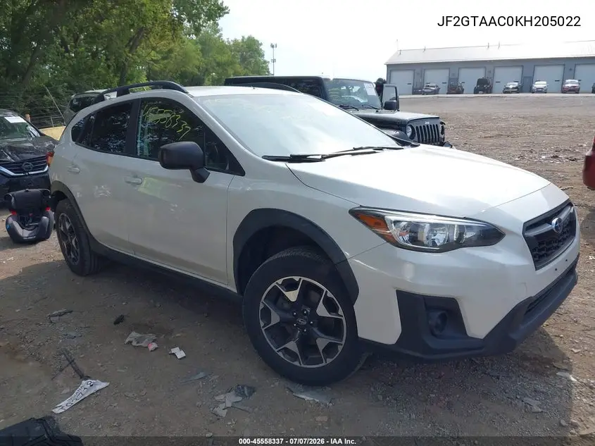 2019 Subaru Crosstrek 2.0I VIN: JF2GTAAC0KH205022 Lot: 45558337