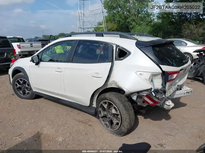 2019 Subaru Crosstrek 2.0I VIN: JF2GTAAC0KH205022 Lot: 45558337