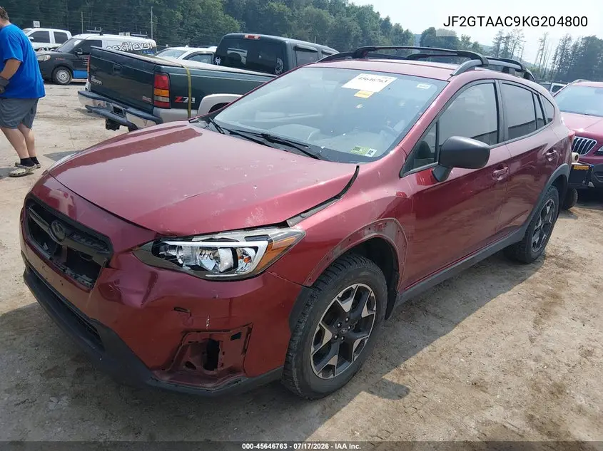 2019 Subaru Crosstrek 2.0I VIN: JF2GTAAC9KG204800 Lot: 45646763