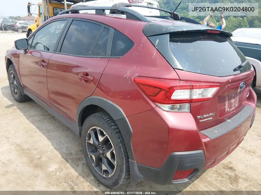 2019 Subaru Crosstrek 2.0I VIN: JF2GTAAC9KG204800 Lot: 45646763