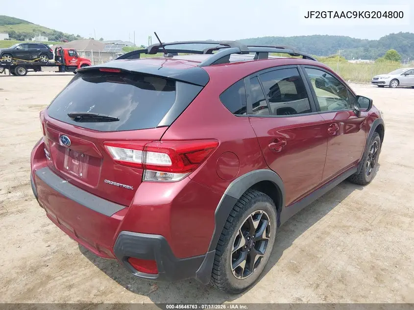 2019 Subaru Crosstrek 2.0I VIN: JF2GTAAC9KG204800 Lot: 45646763