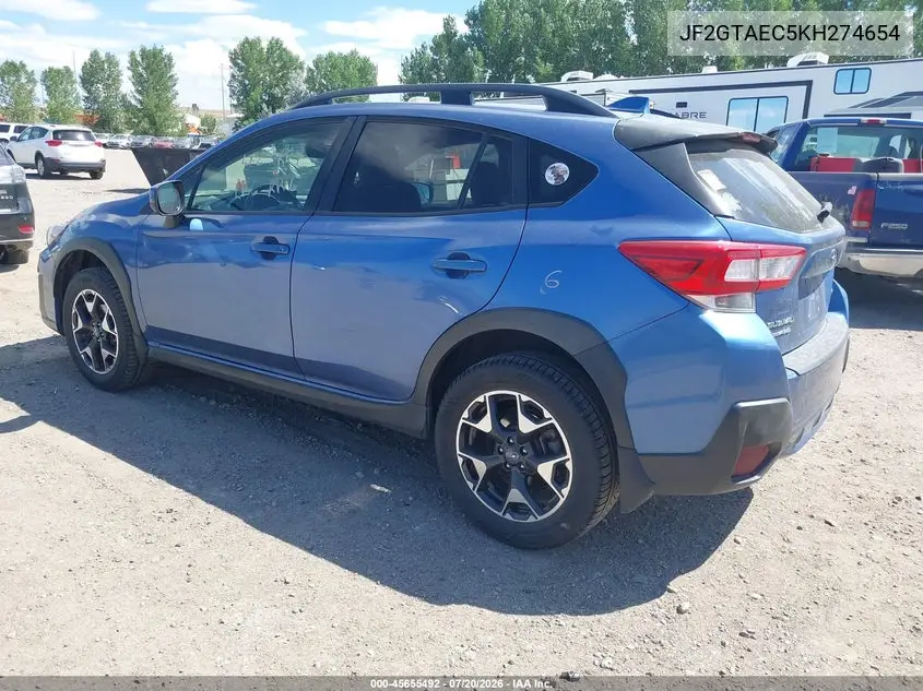2019 Subaru Crosstrek 2.0I Premium VIN: JF2GTAEC5KH274654 Lot: 45655492