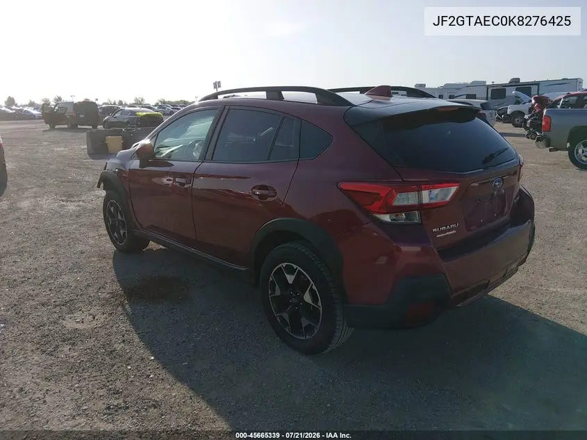 2019 Subaru Crosstrek 2.0I Premium VIN: JF2GTAEC0K8276425 Lot: 45665339