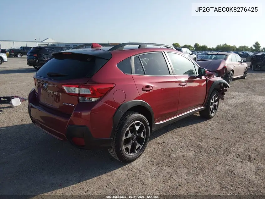 2019 Subaru Crosstrek 2.0I Premium VIN: JF2GTAEC0K8276425 Lot: 45665339