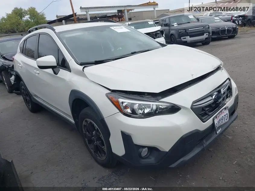 2021 Subaru Crosstrek Premium VIN: JF2GTAPC7M8668687 Lot: 45133407