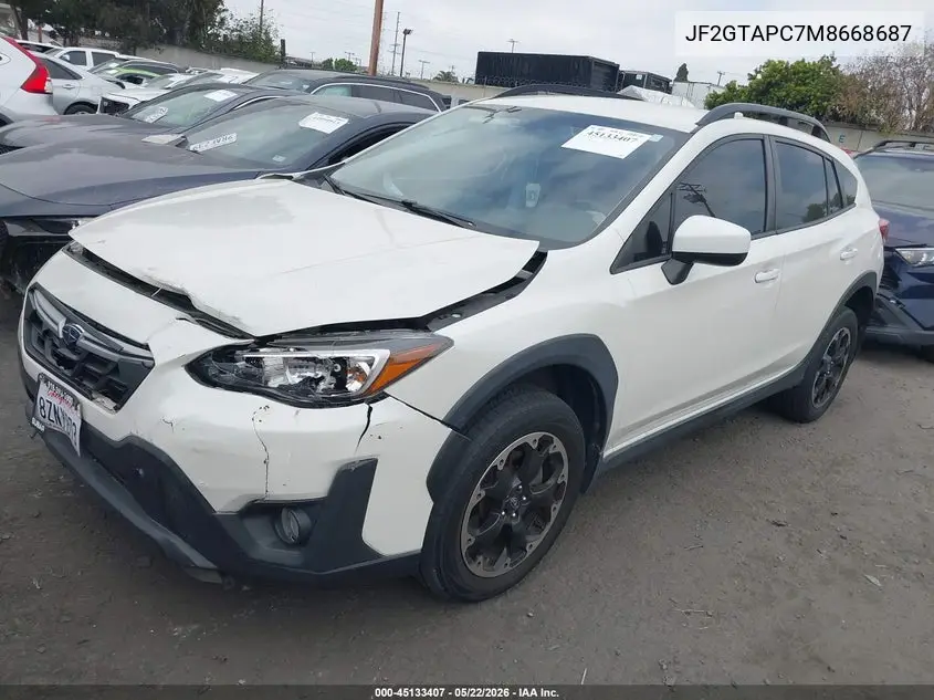 2021 Subaru Crosstrek Premium VIN: JF2GTAPC7M8668687 Lot: 45133407