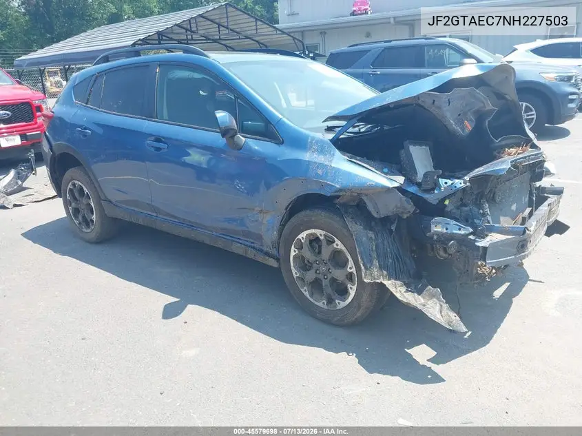 2022 Subaru Crosstrek Premium VIN: JF2GTAEC7NH227503 Lot: 45579698