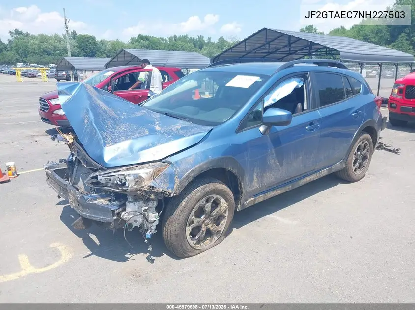 2022 Subaru Crosstrek Premium VIN: JF2GTAEC7NH227503 Lot: 45579698
