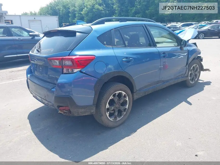 2022 Subaru Crosstrek Premium VIN: JF2GTAEC7NH227503 Lot: 45579698