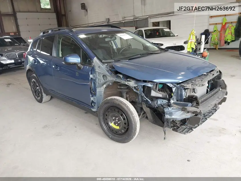 2022 Subaru Crosstrek Premium VIN: JF2GTAEC7NH263692 Lot: 45596518