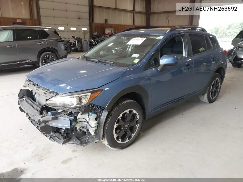 2022 Subaru Crosstrek Premium VIN: JF2GTAEC7NH263692 Lot: 45596518