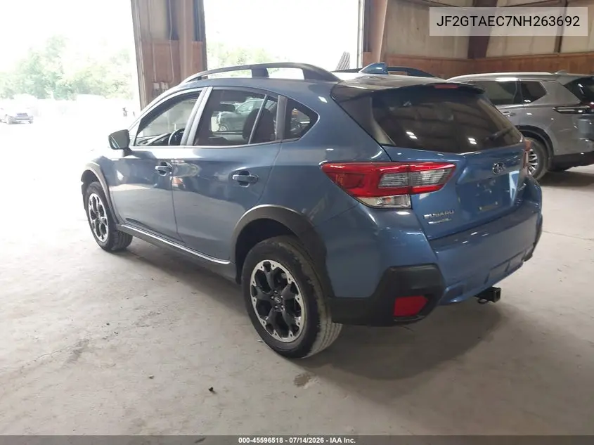 2022 Subaru Crosstrek Premium VIN: JF2GTAEC7NH263692 Lot: 45596518