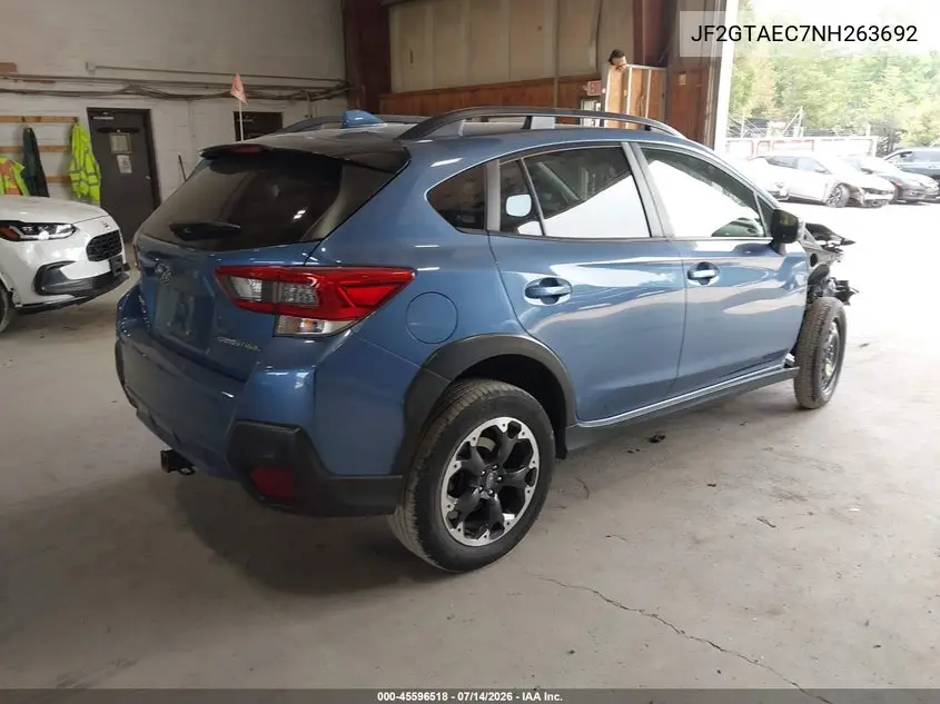 2022 Subaru Crosstrek Premium VIN: JF2GTAEC7NH263692 Lot: 45596518