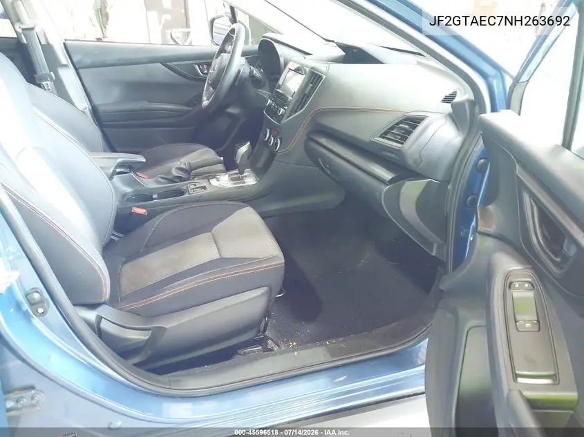 2022 Subaru Crosstrek Premium VIN: JF2GTAEC7NH263692 Lot: 45596518