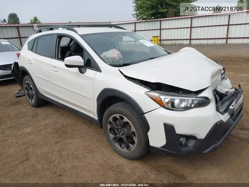 2022 Subaru Crosstrek Premium VIN: JF2GTACC8N9218709 Lot: 45673922