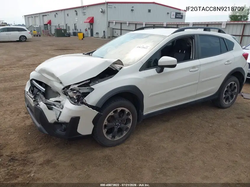 2022 Subaru Crosstrek Premium VIN: JF2GTACC8N9218709 Lot: 45673922