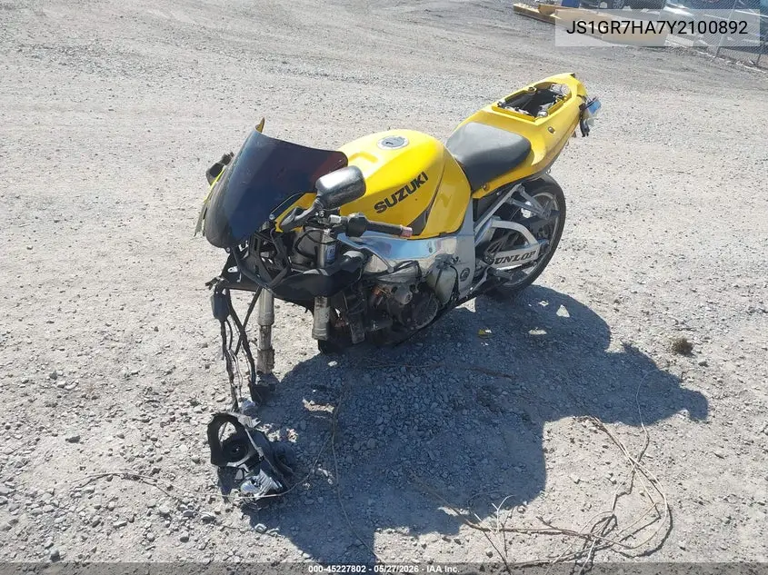 2000 Suzuki Gsx-R750 VIN: JS1GR7HA7Y2100892 Lot: 45227802