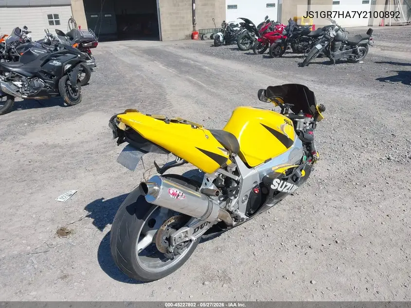 2000 Suzuki Gsx-R750 VIN: JS1GR7HA7Y2100892 Lot: 45227802