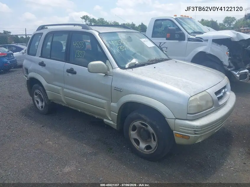 2000 Suzuki Vitara VIN: JF3TD62V0Y4122120 Lot: 45531337