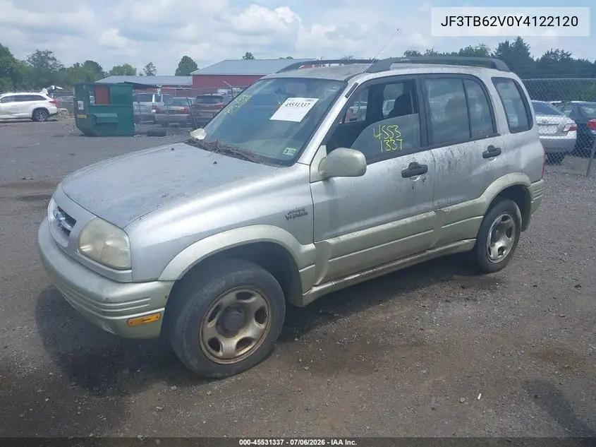 2000 Suzuki Vitara VIN: JF3TD62V0Y4122120 Lot: 45531337