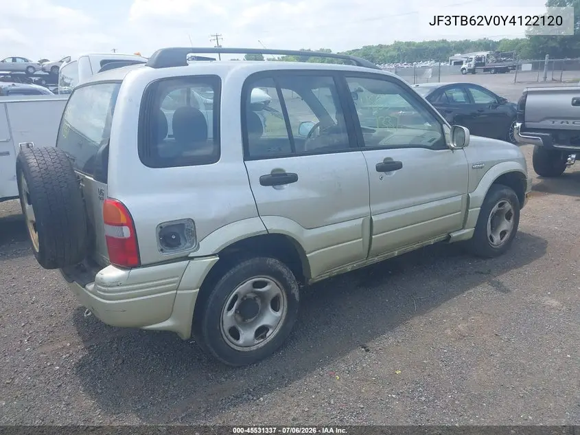2000 Suzuki Vitara VIN: JF3TD62V0Y4122120 Lot: 45531337