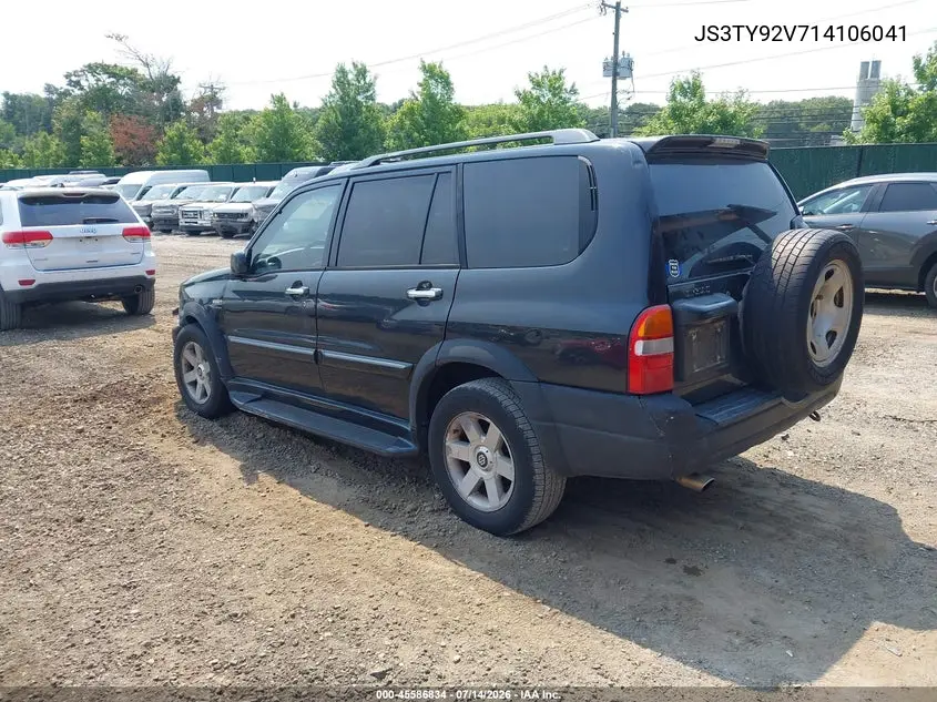 2001 Suzuki Grand Vitara Xl-7 Plus/Standard/Touring VIN: JS3TY92V714106041 Lot: 45586834